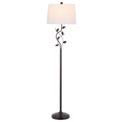Rudy Iron Floor Lamp (Includes LED Light Bulb) Black - Safavieh