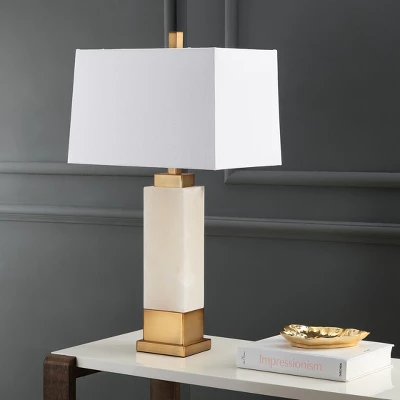 Rozella Alabaster 29.5-Inch H Table Lamp - White/Gold - Safavieh 1 Rozella Alabaster 29.5-Inch H Table Lamp - White/Gold - Safavieh