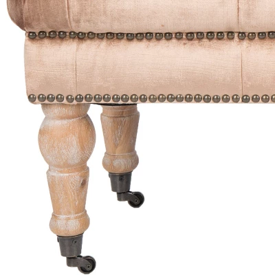 Barney Tufted Bench W/ Brass Nail Heads - Safavieh 6 Barney Tufted Bench W/ Brass Nail Heads - Safavieh - Image 6