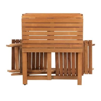 Walten Flower Shelf 3pc Bistro Set - Natural - Safavieh 4 Walten Flower Shelf 3pc Bistro Set - Natural - Safavieh - Image 4