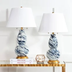 Set Of 2 Color Swirls Glass Table Lamps (Includes LED Light Bulb) Navy/White - Safavieh 6 Set Of 2 Color Swirls Glass Table Lamps (Includes LED Light Bulb) Navy/White - Safavieh -Safavieh Home Deals Store GUEST d7e533cd e058 4f41 907b 0b35bce09355