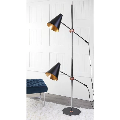 71" Reed Floor Lamp Black (Includes CFL Light Bulb) - Safavieh 1 71" Reed Floor Lamp Black (Includes CFL Light Bulb) - Safavieh