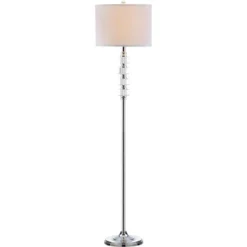 60" Lombard Street Floor Lamp Clear/Chrome (Includes CFL Light Bulb) - Safavieh -Safavieh Home Deals Store GUEST dd6a15d8 03a2 4c5c 956b d361d1cf556f