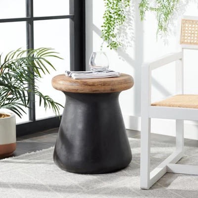 Button Indoor/Outdoor Modern Concrete Round Accent Table - Safavieh 1 Button Indoor/Outdoor Modern Concrete Round Accent Table - Safavieh