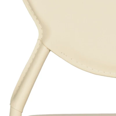 Warner Round Back Leather Side Chair (Set Of 2) - Butter Cream - Safavieh 5 Warner Round Back Leather Side Chair (Set Of 2) - Butter Cream - Safavieh - Image 5