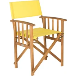 Laguna Director Chair (Set Of 2) - Natural/Yellow - Safavieh -Safavieh Home Deals Store GUEST e131db8e f747 4b32 ad56 57af773ac0ba