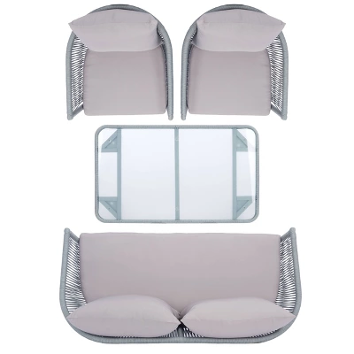 Belmi 4pc Rope Living Set - Gray - Safavieh 8 Belmi 4pc Rope Living Set - Gray - Safavieh - Image 8