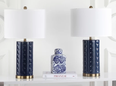 Roxanne Table Lamp (Set Of 2) - Navy - Safavieh 1 Roxanne Table Lamp (Set Of 2) - Navy - Safavieh