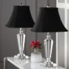 (Set Of 2) 24.5" Lilly Crystal Table Lamp Clear (Includes CFL Light Bulb) - Safavieh