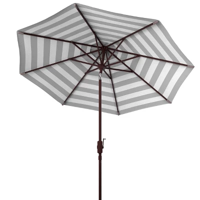 10.8' X 10.8' Round Iris Fashion Line Umbrella Gray/White - Safavieh 2 10.8' X 10.8' Round Iris Fashion Line Umbrella Gray/White - Safavieh - Image 2