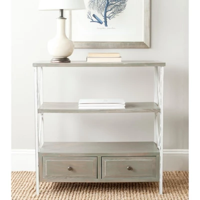 Chandra Console Table With Storage Drawers- Ash Grey - Safavieh 1 Chandra Console Table With Storage Drawers- Ash Grey - Safavieh