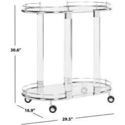 Lennon Acrylic Bar Trolley - Chrome - Safavieh -Safavieh Home Deals Store GUEST f3f348a5 7778 4bc8 aff7 6c783bfe17b2