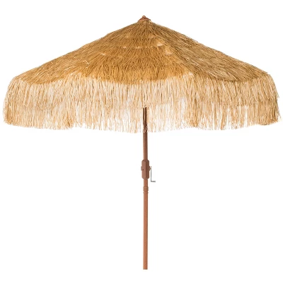 Tiki 9 Ft Crank Umbrella - Tan - Safavieh 1 Tiki 9 Ft Crank Umbrella - Tan - Safavieh
