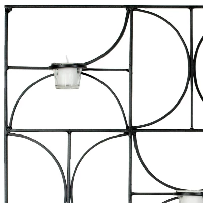Semi-Circle Votive Wall Décor - Black - Safavieh 2 Semi-Circle Votive Wall Décor - Black - Safavieh - Image 2