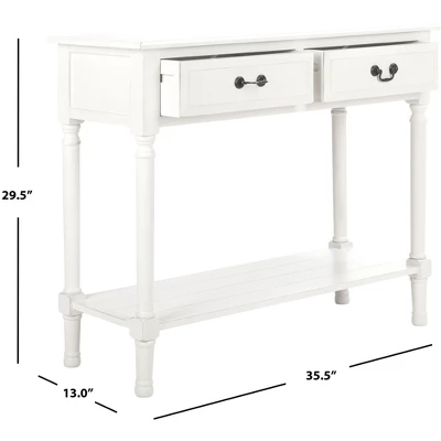 Primrose 2 Drawer Console Table - Distressed White - Safavieh 6 Primrose 2 Drawer Console Table - Distressed White - Safavieh - Image 6