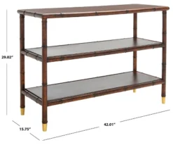 Tudor 2 Shelf Console Table - Dark Brown/Gold - Safavieh -Safavieh Home Deals Store GUEST fa3c385d ce99 4704 9147 f555629c6796