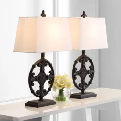 Set Of 2 Waylon Table Lamp (Includes LED Light Bulb) Iron - Safavieh -Safavieh Home Deals Store GUEST ffb9744d a25f 48ee 9f3e 0c2f5e7d5d56
