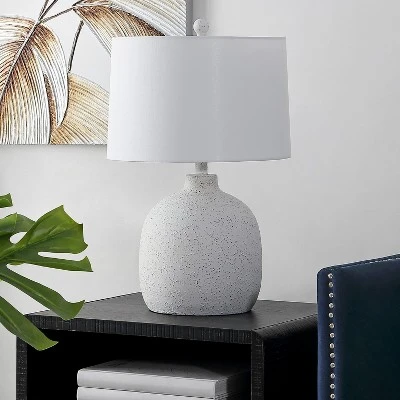 Veleri Table Lamp - White Speckle - Safavieh 1 Veleri Table Lamp - White Speckle - Safavieh